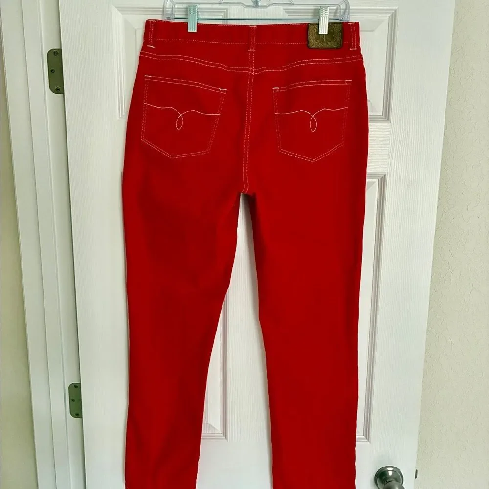 Ralph Lauren Jeans Women’s 10 Red Straight Leg Denim Patriotic Preppy Classic